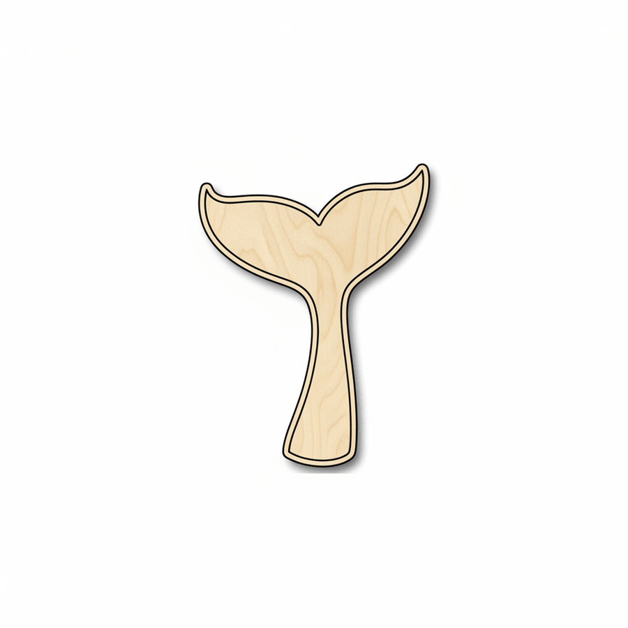 Wood Whale Tail – Baltic Birch Plywood Wooden Whale Cutout for Nursery Decor Blank Door Hanger Wooden Cutout Cut Outs - Unfinished - NameSigns.com