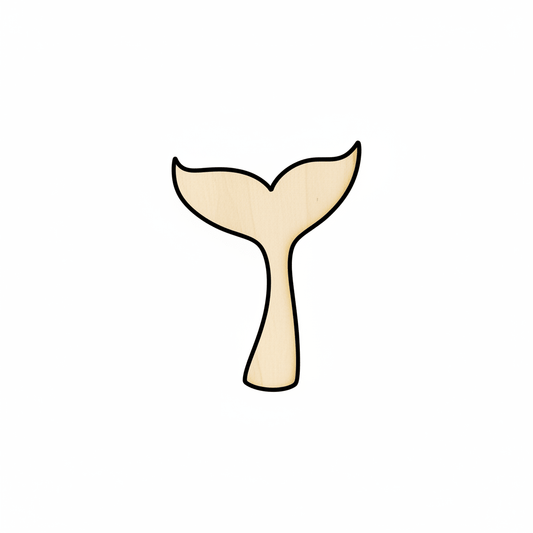 Wood Whale Tail – Custom Wooden Whale Cutout for Nursery Wall Decor Blank Door Hanger Wooden Cutout Cut Outs - Unfinished - NameSigns.com