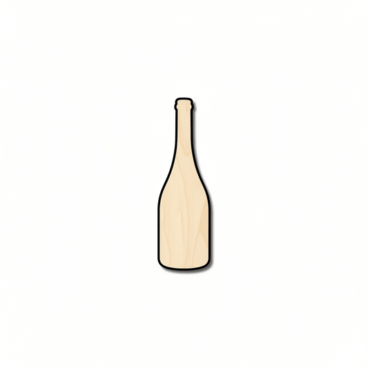Wood Wine Bottle | Custom Wood Craft Shapes & DIY Silhouette Cutouts Blank Door Hanger Wooden Cutout Cut Outs - Unfinished - NameSigns.com