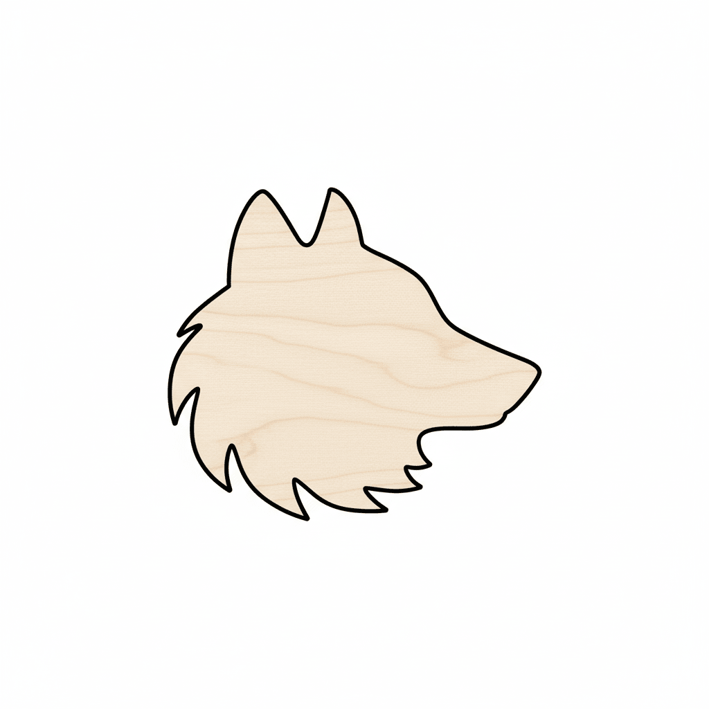 Wood Wolf Head – Wooden Wolf Cutout for DIY Animal Wood Craft Blank Door Hanger Wooden Cutout Cut Outs - Unfinished - NameSigns.com
