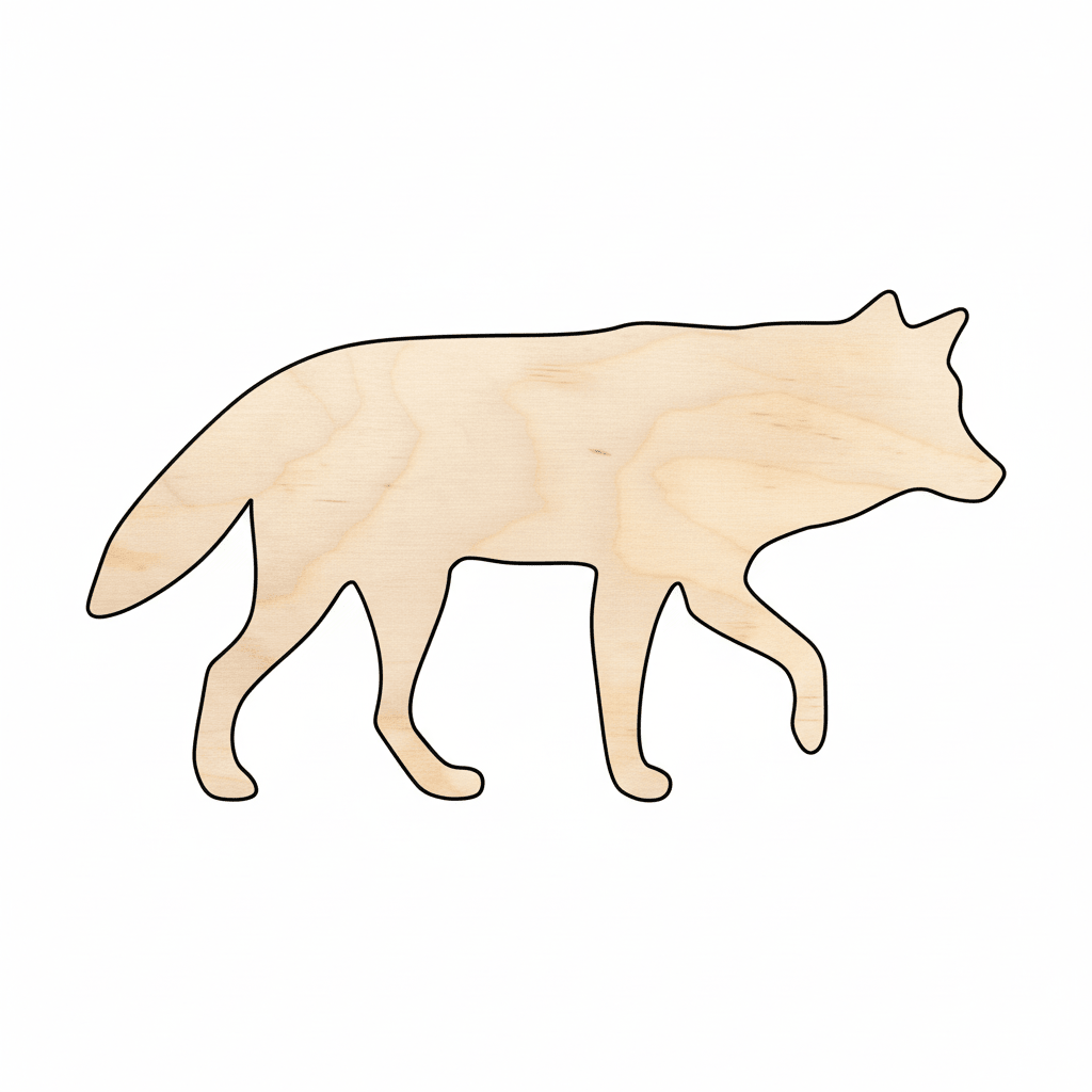 Wood Wolf Shape – DIY Animal Wood Craft on Baltic Birch Plywood Blank Door Hanger Wooden Cutout Cut Outs - Unfinished - NameSigns.com