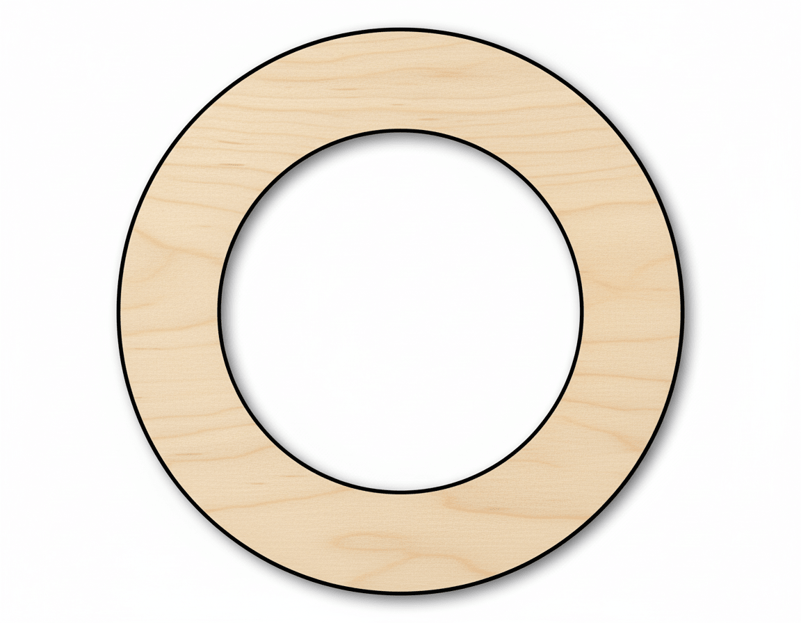 Wood Wreath Blank Shape Craft Cutout Blank Door Hanger Wooden Cutout Cut Outs - Unfinished - NameSigns.com
