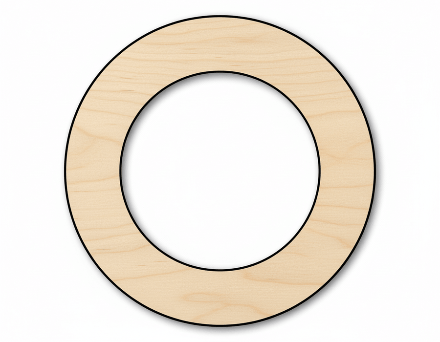 Wood Wreath Blank Shape Craft Cutout Blank Door Hanger Wooden Cutout Cut Outs - Unfinished - NameSigns.com