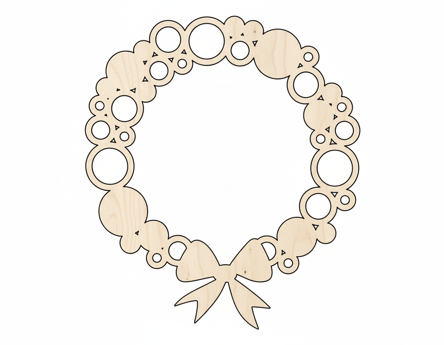 Wood Wreath – Custom Laser Cut Wood Craft Shapes | Baltic Birch Plywood Up to 46" Blank Door Hanger Wooden Cutout Cut Outs - Unfinished - NameSigns.com