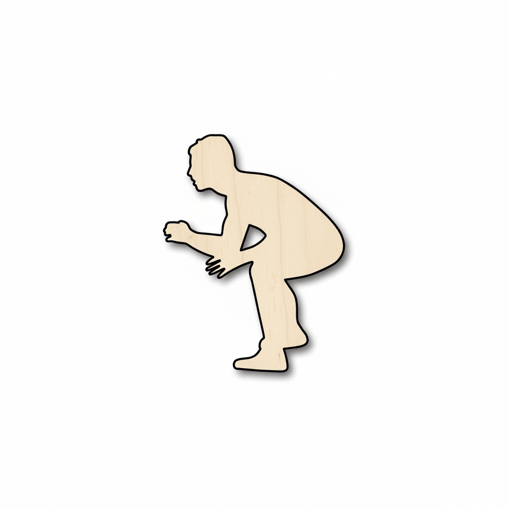 Wood Wrestler Silhouette - Craft - Blank Door Hanger Wooden Cutout Cut Outs - Unfinished - NameSigns.com