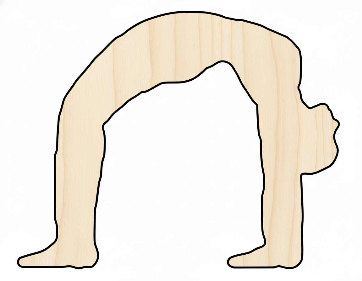 Wood Yoga Wheel – Laser Cut Birch Wood Craft Cutout with Sanded Surface Blank Door Hanger Wooden Cutout Cut Outs - Unfinished - NameSigns.com