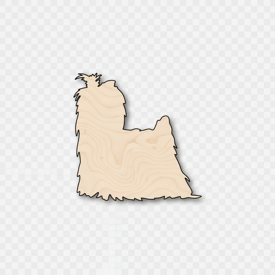 Wood Yorkie Shape – Baltic Birch Plywood Craft Project Supplies Blank Door Hanger Wooden Cutout Cut Outs - Unfinished - NameSigns.com