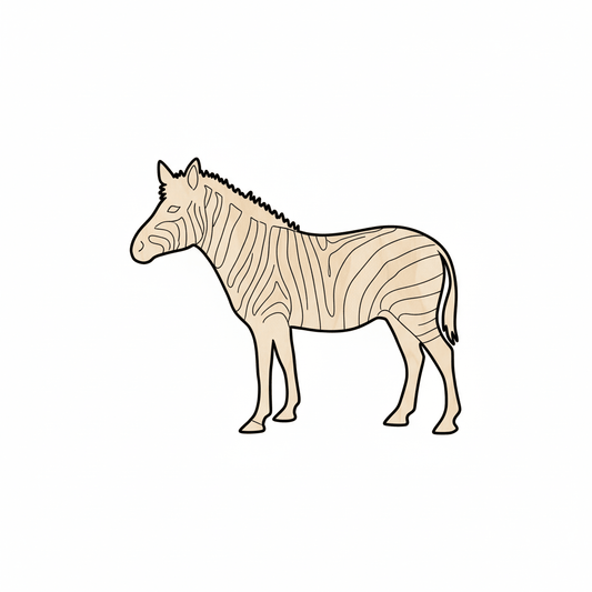Wood Zebra | Wooden Animal Cutouts - Safari Craft Shapes Natural Blank Door Hanger Wooden Cutout Cut Outs - Unfinished - NameSigns.com