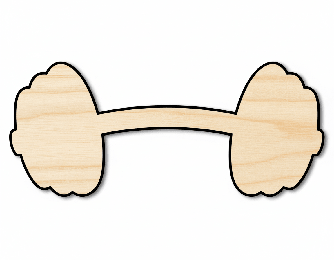 Wooden Barbell Cut Out Door Hanger Blank Wood Diy Fitness - NameSigns.com