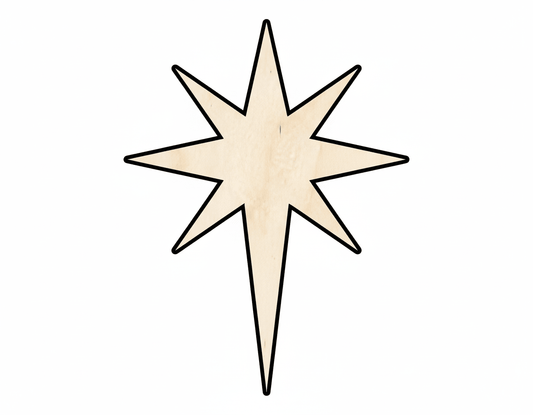 Wooden Bethlehem Star Cut Out Door Hanger Large 36 Inch Birch Wood Shape Unfinished Paintable DIY Holiday Decor - NameSigns.com
