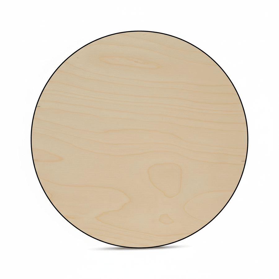 Wooden Circle Cutout 15" - Thick 1/4 Inch Paintable Wood Rounds for Crafts - NameSigns.com
