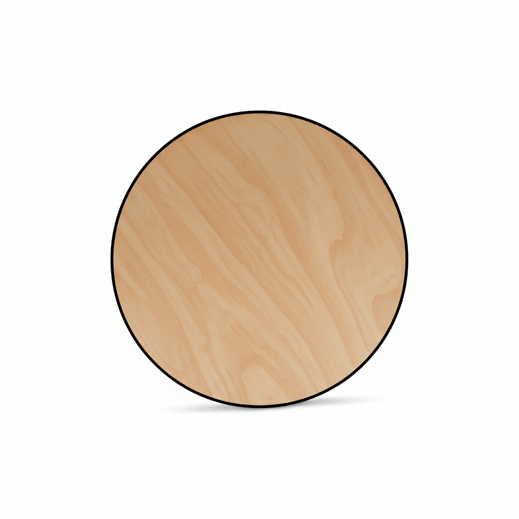 Wooden Circle Cutout 6" – Smooth Birch Plywood, Rustic Dark Edge, Thin Wood Rounds - NameSigns.com