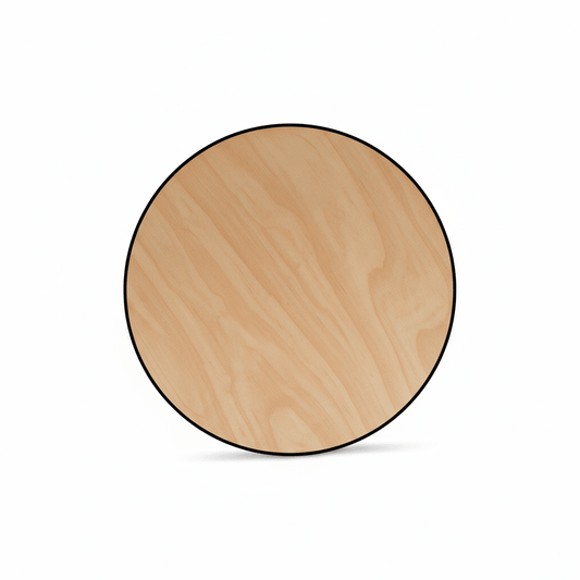 Wooden Circle Cutout 6" – Smooth Birch Plywood, Rustic Dark Edge, Thin Wood Rounds - NameSigns.com