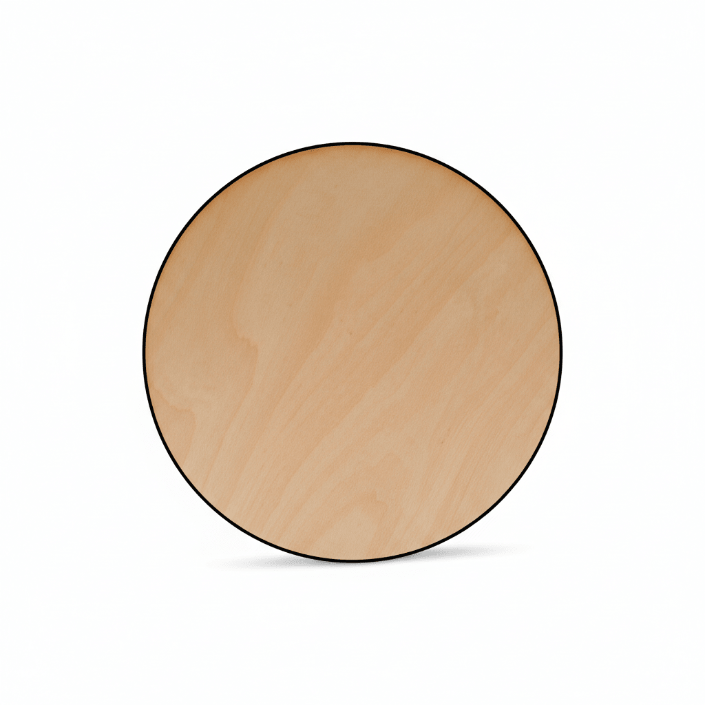 Wooden Circle Cutout 7" – Baltic Birch Plywood Wood Circle Blanks with Rustic Edges - NameSigns.com