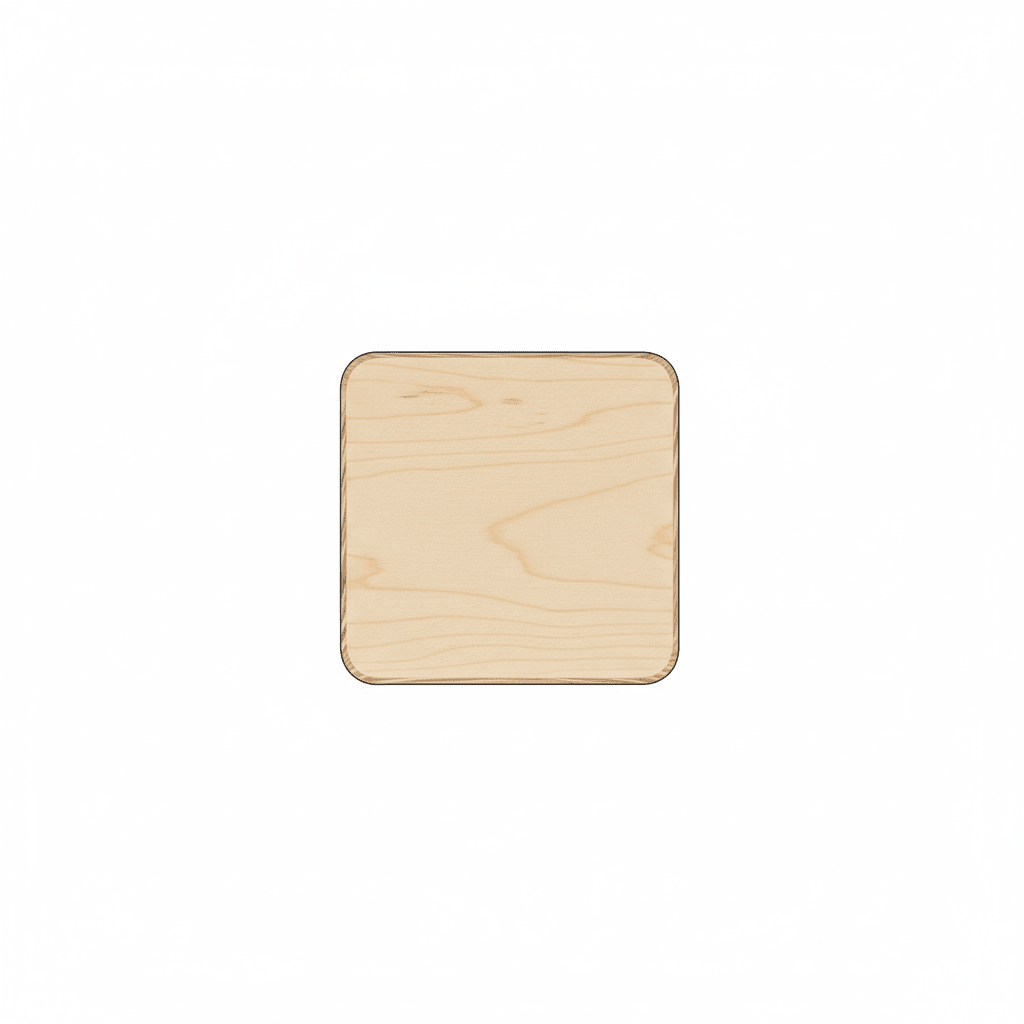 Wooden Square Coaster - 4” Birch Plywood | Warping Resistant Rounded Edge Coaster - NameSigns.com