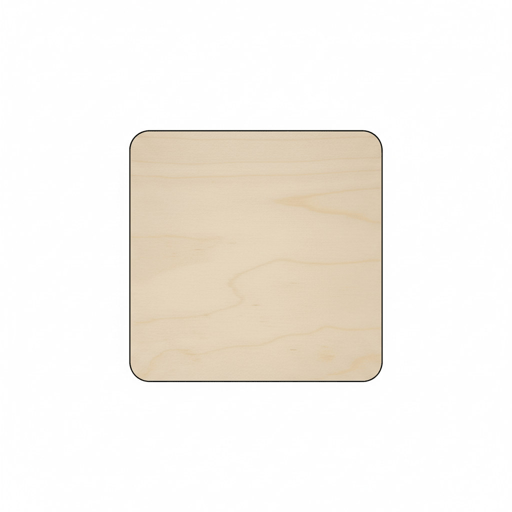 Wooden Square Plaque – 12 Inch Birch Plywood, Rounded Edge, Paint Ready Surface - NameSigns.com
