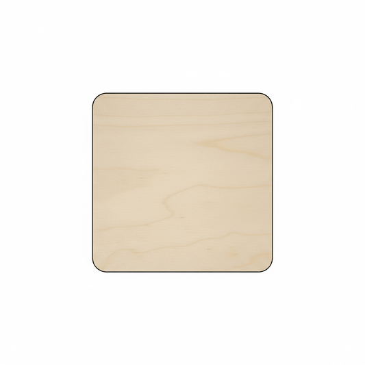 Wooden Square Plaque – 12 Inch Birch Plywood, Rounded Edge, Paint Ready Surface - NameSigns.com
