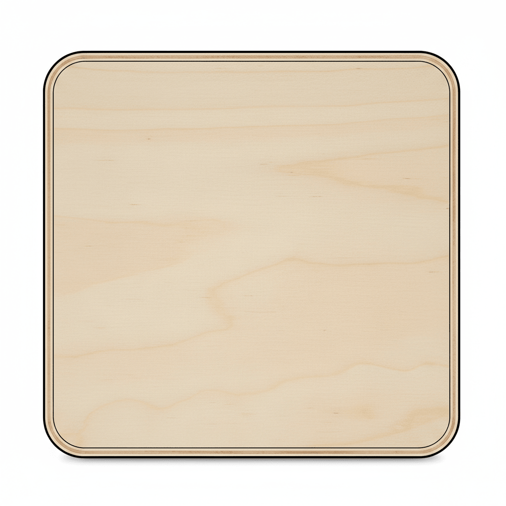 Wooden Square Plaque – 18” Birch Plywood Rounded Edge Paint Ready Wood Plaque - NameSigns.com