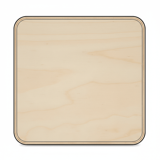 Wooden Square Plaque – 18” Birch Plywood Rounded Edge Paint Ready Wood Plaque - NameSigns.com