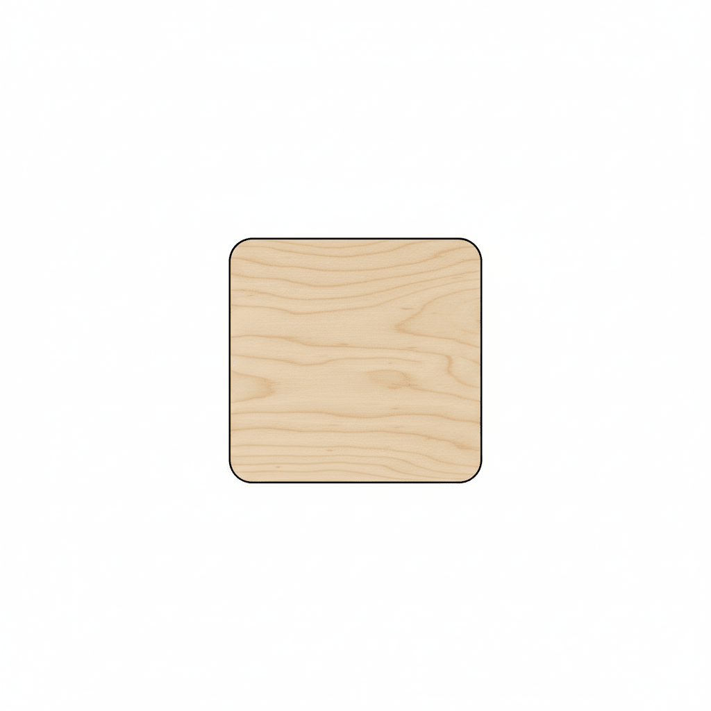 Wooden Square Plaque - 6" Birch Plywood Plaque | Rounded Edge Crafting Wood Cutout - NameSigns.com