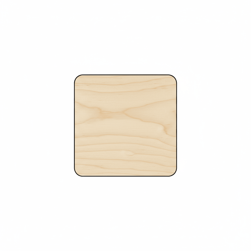 Wooden Square Plaque - 8” Birch Plywood Rounded Edge Plaque for DIY Crafts - NameSigns.com
