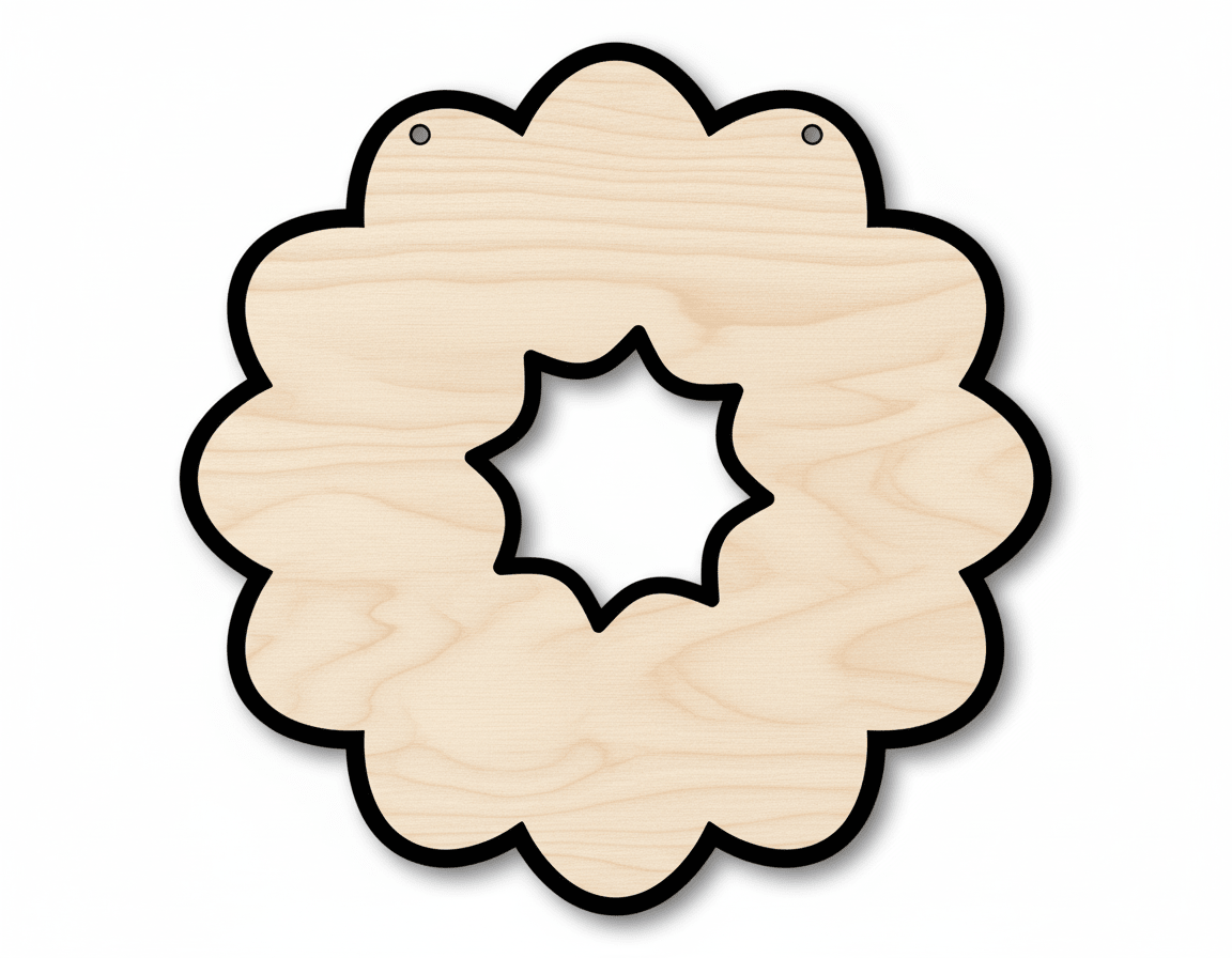 Wreath Door Hanger DIY Craft Cutout Door Hanger Blank Door Hanger Wooden Cutout Cut Outs - Unfinished - NameSigns.com