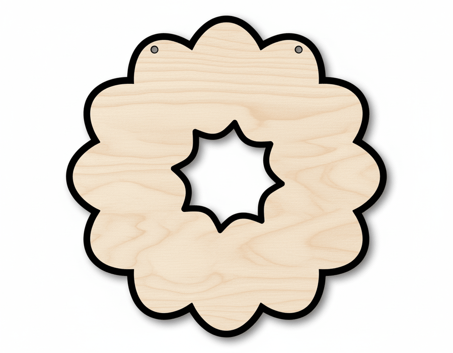 Wreath Door Hanger DIY Craft Cutout Door Hanger Blank Door Hanger Wooden Cutout Cut Outs - Unfinished - NameSigns.com